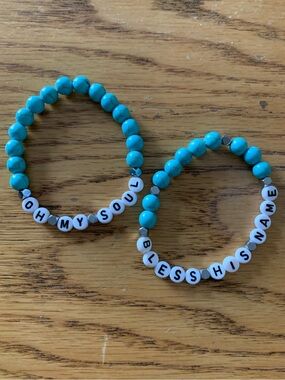 {Handmade} Faux Turquoise “Oh My Soul” Bracelet Set